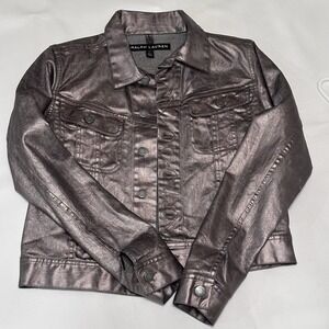 Ralph Lauren Silver Denim Jacket Black Label